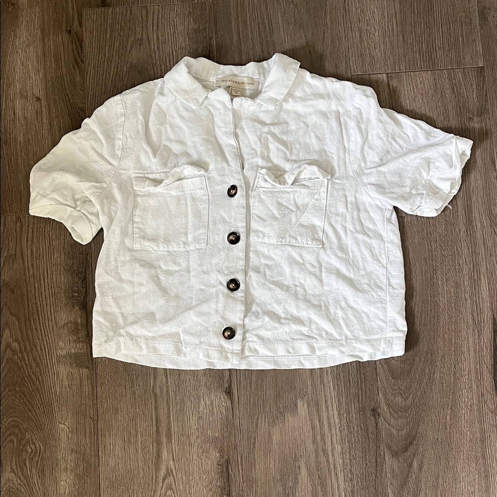 Monteau Kids White Button-Down Shirt